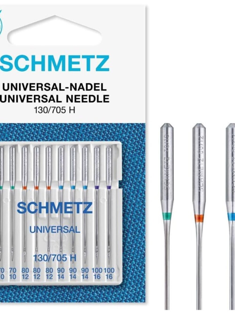 10 Sewing Machine Needles | Universal | 130/705 H | Size 70/10-100/16